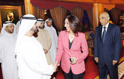 Poonam Datta with H.H. Sheikh Mohammed bin Rashid Al Maktoum, Vice-President and Prime Minister of the UAE and Ruler of Dubai