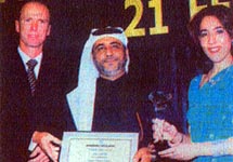 Salim Al Toki, proprietor, Toki Group, receives the award from Poonam Datta